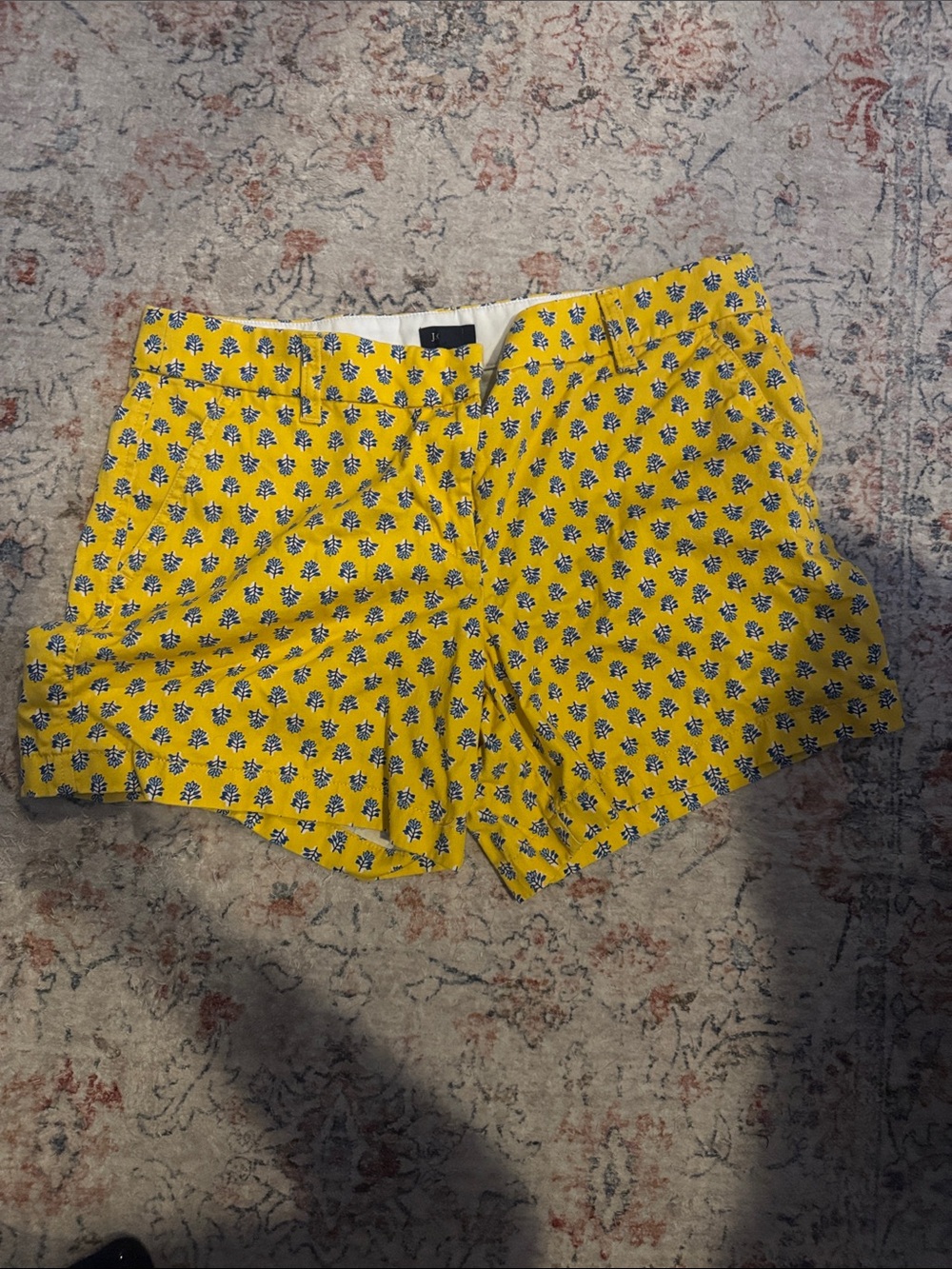 J. Crew Yellow Floral Print Bermuda Shorts
